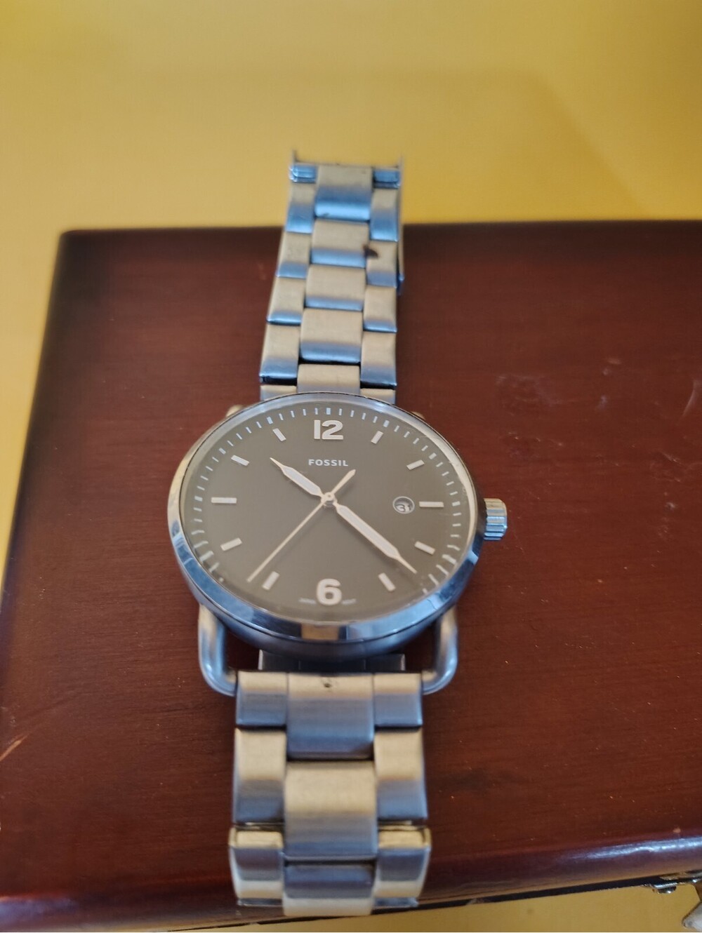 Fossil FS5391 The Commuter Black Dial Stainless Steel Men's Watch